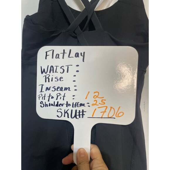 Lululemon Black Floral Print Strappy Tank Top With Built-In Bra Womens Size S - Picture 5 of 5